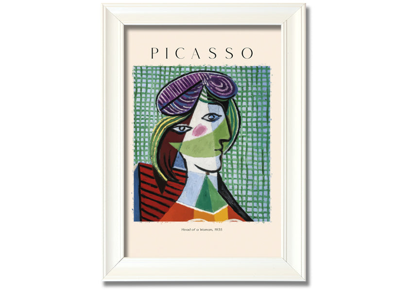 Head Of A Woman, 1935 by Picasso, printed on coated polyester canvas, mounted on a 44mm box frame, ready to hang.